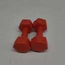 RBX Vinyl Coated Hand Weight Dumbbell Set - Hex Shaped, Roll Free for Body Building/Sculpting/Strength Training Exercise, (Set of 2) (3lb, Red)