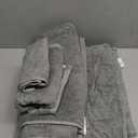 Amazon Basics 4 Piece Oversized Fade resistant Towel set, 100% Cotton towels for bathroom, soft and absorbent, Bath Towels,  Hand Towels and Washcloths bathroom towel set, Gray