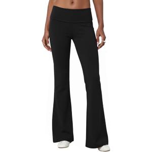 Rapbin Fold Over Flare Leggings for Women Yoga Pants Y2k Lounge Sweatpants Workout Athletic Joggers Slim Fit Bottoms 2026 XL