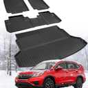 Floor Mats & Cargo Liner for Honda CR-V 20122016 Full Set, All Weather TPE Rubber Floor Liners Trunk Mat for Honda CR-V LX EX SE (No Subwoofer), Not for EX-L/Touring, CR-V Accessories Black