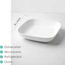 Selamica Porcelain 8-inch Square Dinner Plates, Pasta Salad Bowls, Set of 6, White