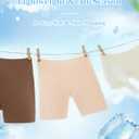 Women's Seamless Slip Shorts Under Dresses - Cooling Anti Chafing Boyshort Underwear Comfortable Yoga Boxer Panties (Black, M)