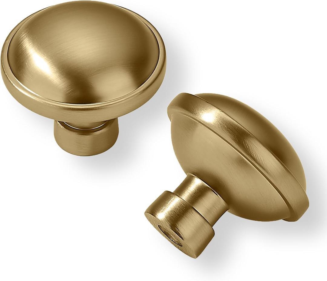 khtumeware 10 Pack Large Cabinet Knobs Champagne Bronze 1-3/4 inch (44 mm) Diameter Heavy Duty Zinc Kitchen Drawer Pulls Door Dresser Drawer Handles for Dresser Drawers
