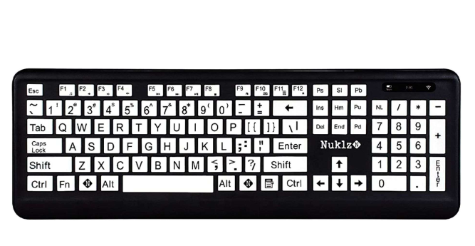 Large Print Computer Keyboard | Visually Impaired Keyboard | High Contrast Black and White Keys Makes Typing Easy | Perfect for Seniors and Those Just Learning to Type
