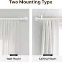Zeerobee Curtain Rods for Windows 144 to 168, 1 Inch Adjustable Heavy Duty White Curtain Rod, Outdoor Indoor Room Divider Modern Drapery Pole, 144-168"
