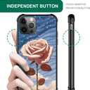 DJSOK Case for iPhone 12 Mini,Luxury Pattern Design Shockproof Rugged Cover,Cases for Man Woman-American Flag Natural Pink Rose