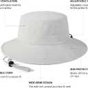 VOBOOM Sun Hats for Men Women Breathable Wide Brim Summer UV Protection Fishing Cap (Gray)