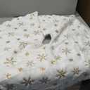 Christmas Tree Skirt 36 Inch, Holiday Part Decorations for Christmas Tree, Whit Plush Gold Sequin Snowflake Tree Shirt for Xmas