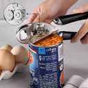 Multi-function Manual Can Opener Bottle Opener, Oversized Hand-held Easy Rotary Knob, Safe Cut Can Opener with Non-Slip Handle, Smoother Cut Sharp Blade for Seniors Kitchen Tool, Black