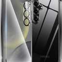 Anti-Yellowing for Samsung Galaxy S25 Crystal Clear Case with Screen Protector*1 Camera Lens Protector*1, [12FT Mil-Grade Protection], Cover for Samsung Galaxy S25 6.2 inch, Clear