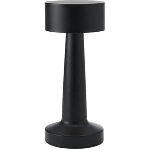 Elements 8.4 Inch Black LED Rechargeable Metal Lamp - Touch Control Desk Lamp with 3 Light Colors, Stepless Dimming, 1200mAh Battery, USB-C Charging, Perfect for Home Office, Bedroom, Living Room