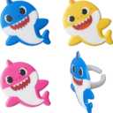 DecoPac Pinkfong Baby Shark 24 Cake Toppers - Blue, Pink, Yellow Cupcake Decorations for Birthday Celebrations