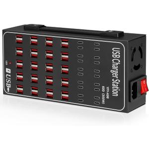 300W USB~c Charging Station, 60 Port (40 USB A & 20 USB~C Port) USB~C Charger Block, Fast Charging Station for Multiple Devices, Desktop USB Charger Compatible for iPhone, iPad, Tablets
