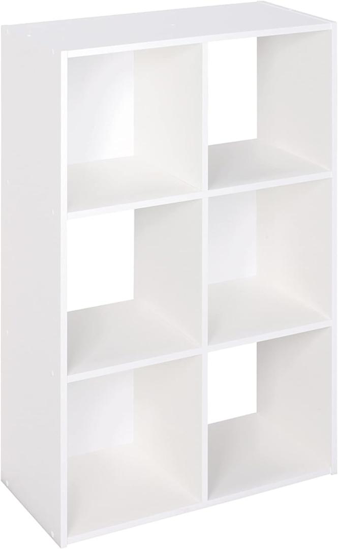 Closetmaid Decorative Home Stackable 6 Cube Cubeicals Organizer Storage Bookcase, with Hardware for Office, Home and Closet, White