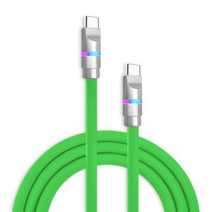 chubbycable Neon Chubby - Fast Charge Cable with Smart Light RGB Color Gradual Light Up 100W Charging Cord LED USB C Cable Compatible with iPhone 16/15 Series, Green, Type-C to Type-C, 1.64 FT