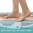 Bathroom Rug Runner 2x6, Thick Anti-Fatigue Non-Slip Memory Foam Kitchen Runner Mat, Nautical Wood Printed, Absorbent Washable Cushioned Carpet for Double Vanity, Shower,Laundry