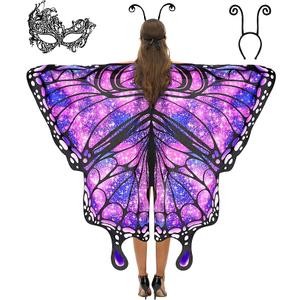 Spooktacular Creations Starry Butterfly Wing, Butterfly Costume Women for Halloween Costume Adult (Purple)