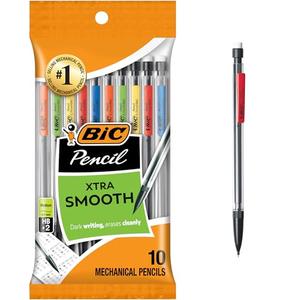 BIC Xtra-Smooth Mechanical Pencils with Erasers, Medium Point (0.7mm), 10-Count Pack, Bulk Mechanical Pencils for School or Office Supplies 12 Packs
