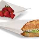 White Paper Sandwich Style Bags (200) 6"x 1"x 8" Dry Wax Grease Resistant Bags. Perfect for Sandwiches, Cookies, Pastries, Take Out, and Gifts