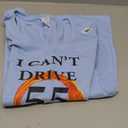 Womens I Can't Drive 55 Flames Funny Gift V-Neck T-Shirt (Medium, Baby Blue)