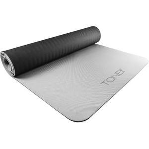 TONE Fitness Yoga Mat 1/4" Thick Non Slip Exercise & Pilates Mat for Home Workouts with Carrying Strap | Multiple Options (Black/Gray)