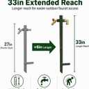 Garden Hose Holder 33 Inch with Elbow Connector Water Hose Holder Stand, Rust-Resistant Heavy Duty Metal, Outdoor Faucet Extender, Easy Installation for Yard, Lawn & Garden