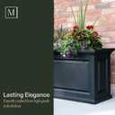 Mayne Nantucket Trough Planter Self-Watering, Weather-Resistant Planter for Flowers Durable Outdoor Design for Patio, Porch, or Entryway, 36" L x 16" W x 24" H