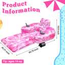 ShinyRelief Motorized Pool Float for Adults, Inflatable Pool Lounger with Built in Dual Motor, Cup Holders, Backrest, Foot Pump for Lake, Beach, Summer Party(Leaves,Pink)