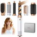 Ukliss 6 in 1 Hair Dryer Brush with Auto-Wrap Curling & ALCI Plug, Ionic Hot Air Brush for Frizz-Free Salon Blowouts at Home, 3 Heat Settings for Fine to Normal Hair