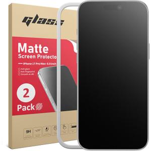 2 Pack Matte Screen Protector for iPhone 17 Pro Max 6.9inch 2025 Tempered Glass+2P Camera Lens, Scratch Resistance Military Grade, Anti Glare & Anti Fingerprint, No Bubbles, Smooth as Silk, Easy Installation Frame