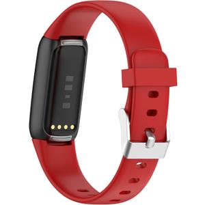 Fit for Fitbit Luxe Bands, Adjustable Soft Silicone Replacement Watch Band Straps Wristbands Bracelet Fit for Fitbit Luxe Fitness and Wellness Tracker for Women Men (Small, Red)