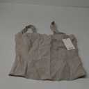 Amazhiyu Womens 100% Linen Summer Square Neck Sleeveless Back Keyhole Crop Tops M