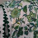 Herseas Women's Bikini Sets Floral Print Whip Stitch 2 Piece Swimsuits High Waisted Scoop Bathing Suits (Green, Small)