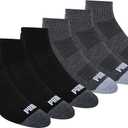 PUMA Men's 6 Pack Quarter Crew Socks (Gray, L)