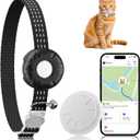 Cat Tracker, GPS Tracker Compatible with Apple Find My App(Only iOS),Cat Tracker Collar with Bell and Safety Elastic Buckle,No Monthly Fee,Territory & Location History,Black