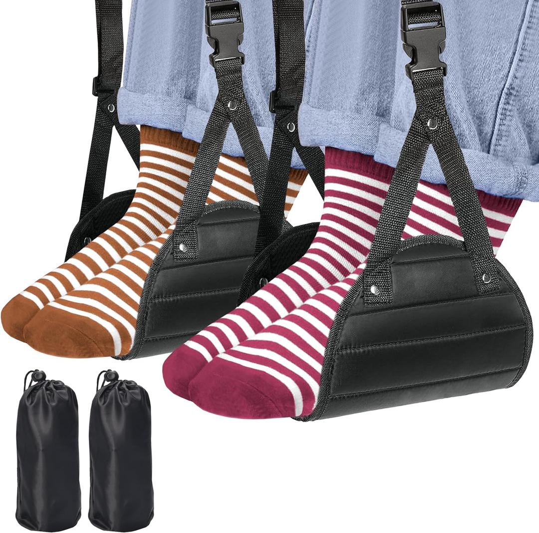 1-Pack Airplane Travel Footrest Hammock - Perfect Airplane Foot Hammock to Relax Your Feet - Travel Essentials Comfy Foot Hanger Plane Footrest for Long Trip