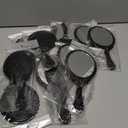YUSONG 12 Pcs Premium Hand Mirror with Handle - Vintage Princess Mirror for Women Black Embossed Flower Small Mirrors Tabletop Party Classroom