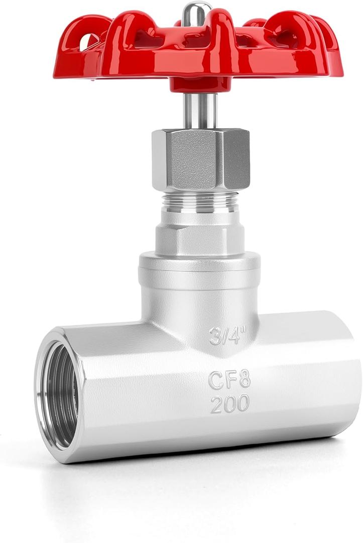 3/4" NPT Stainless Steel B-Type Globe Valve, Accurately Adjust Flow Rate Heavy Duty Threaded Manual Rotary Sluice Shut-off Valve for Water, Oil, Gas, Industrial Piping, and HVAC Systems (3/4", DN20)