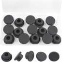 15 Pcs 20 mm/3/4 in Silicone Rubber Plug for 19-20mm Round Holes, Waterproof T Type Rubber Stoppers, Soft Flexible Snap-On Bottle Seal Button Plugs Tube Pipe End Covers Caps Inserts, Black