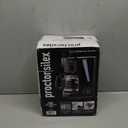 Proctor Silex FrontFill Drip Coffee Maker, 12 Cup Glass Carafe, Black and Silver (43680PS) (Compact)