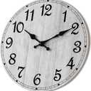 HYLANDA Wall Clock 14 Inch, Gray Wall Clocks Battery Operated Silent Non Ticking, Vintage Rustic Wooden Clocks Decorative for Kitchen Bathroom, Living Room, Bedrooms, Dining Room, Office (14") (C-grey Retro)