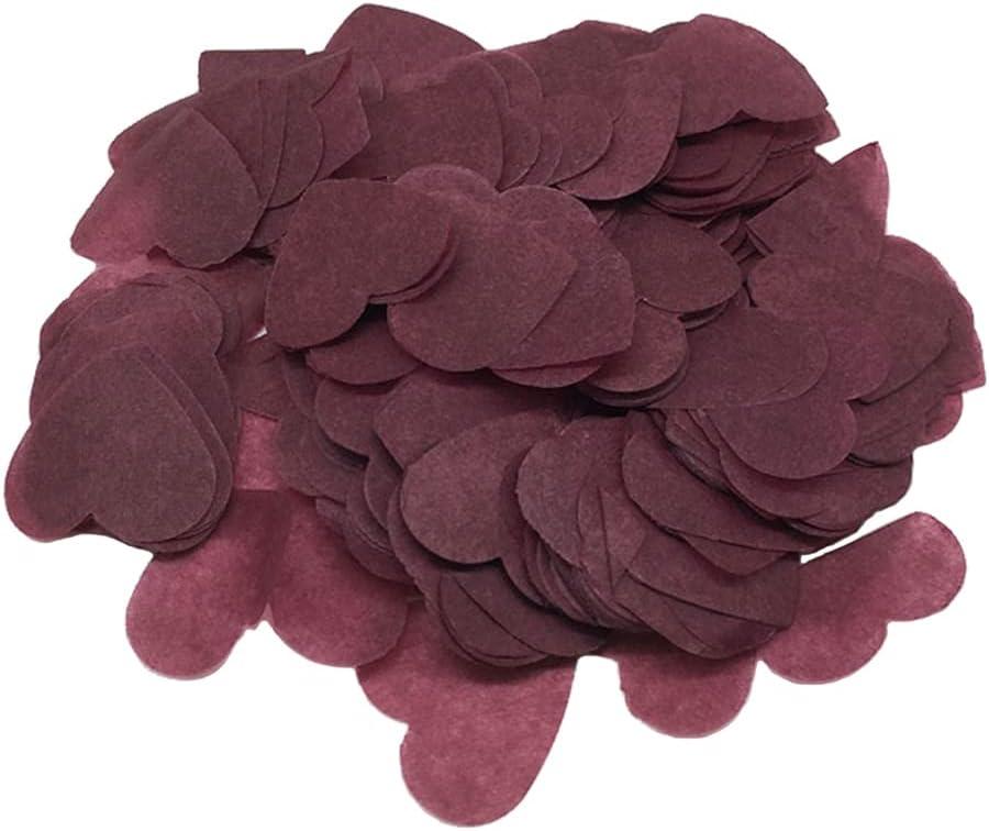 3 x 8000pcs Heart Shaped Biodegradable Wedding Confetti Paper Confetti for Anniversary, Birthday, Graduation, Wedding, Bridal Shower & Baby Shower Parties Decorations (Wine Red)