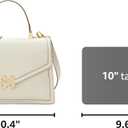 Top Handle Bag, Top Handle Purses for Women, Fashion Leather handbag and Tote Bag Elegant Square Bag, White