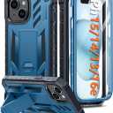 FNTCASE for iPhone 15 Phone Case: for iPhone 13 & 14 & 16e Case Military Grade Shockproof Protection Hard Phonecase - Dual Layer Matte Textured Drop Proof Rugged Protective Cover - 6.1 Inch Blue