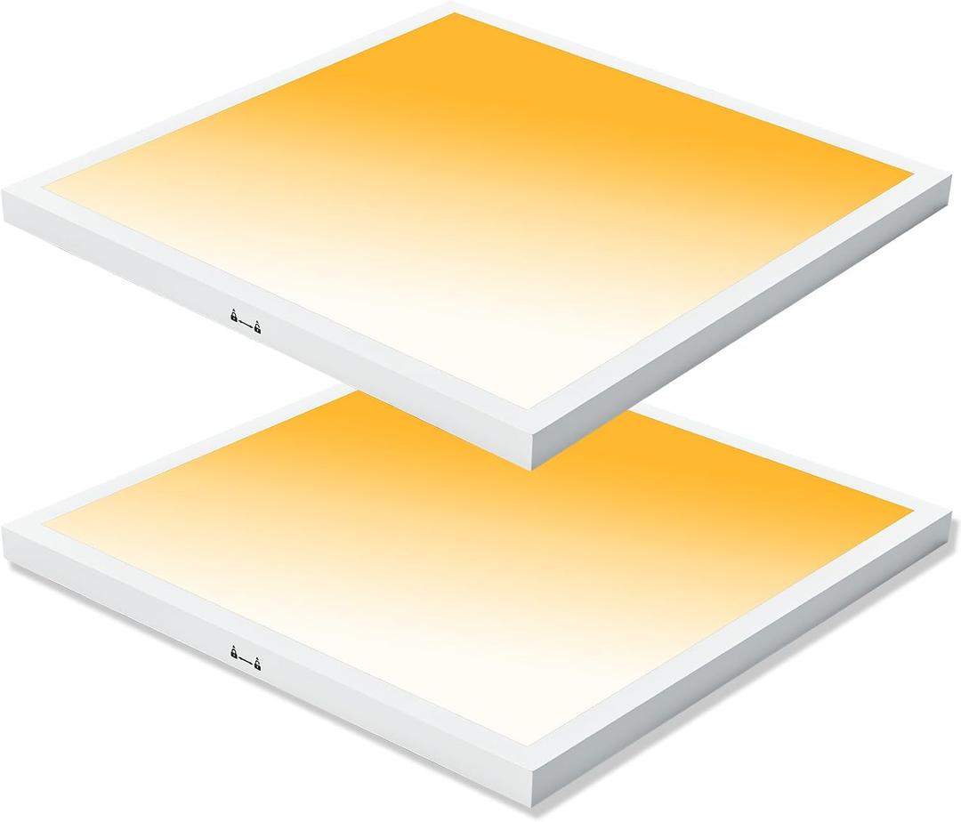 Mcacggo Black 2x2 Surface Mount LED Panel Lights 2 Pack, 0-10V Dimmable