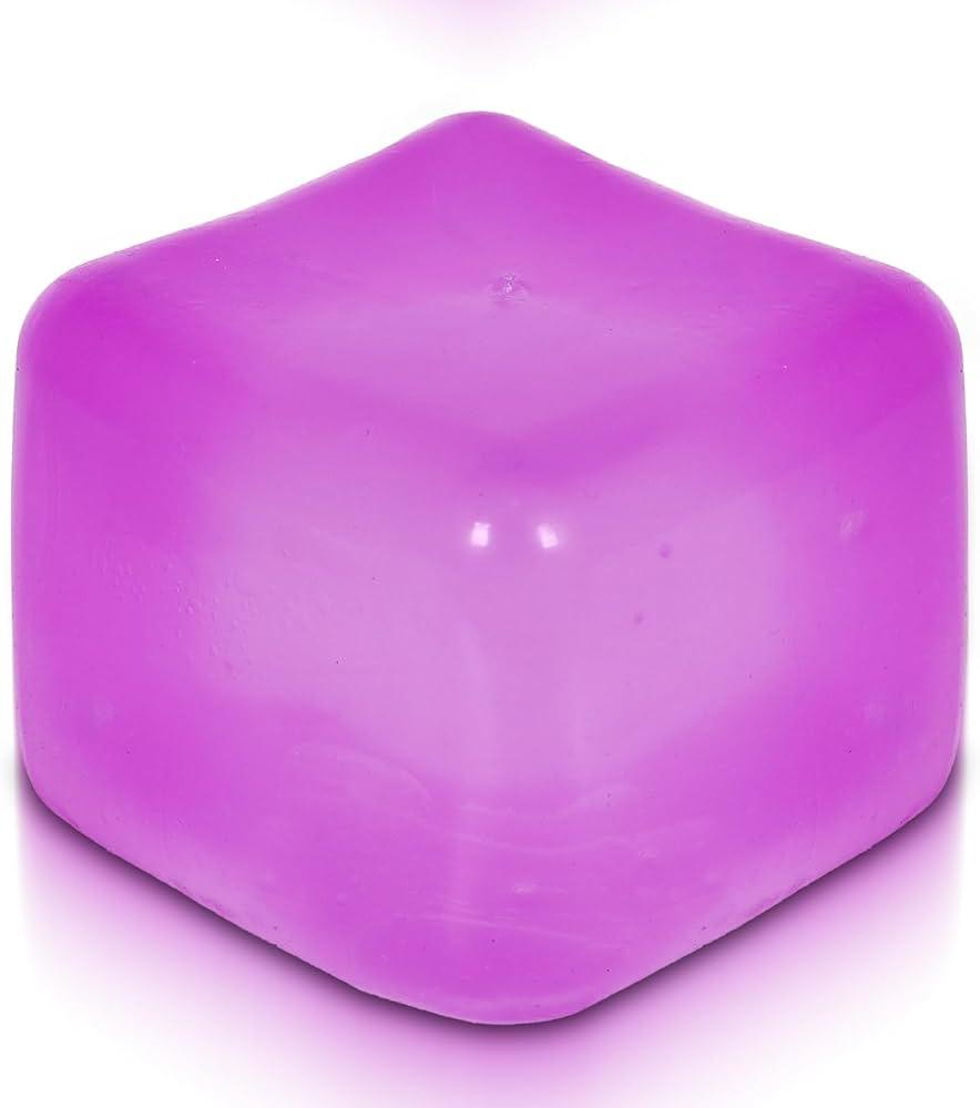 Ice Cube Squishy Fidget Toy, Slow-Rising Sensory Stress Cube for Relief & Focus, Desk Fidget for Adults (Purple)