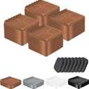 shouwuhho Furniture Risers, 4 Pack Bed Risers with Non-Slip Grip and Heavy Duty Support, 1 Inch 2 Inch 3 Inch 4 Inch Height Lift for Couch, Sofa, Table, Desk, Chair, Refrigerator - Brown, 1+1 Inch