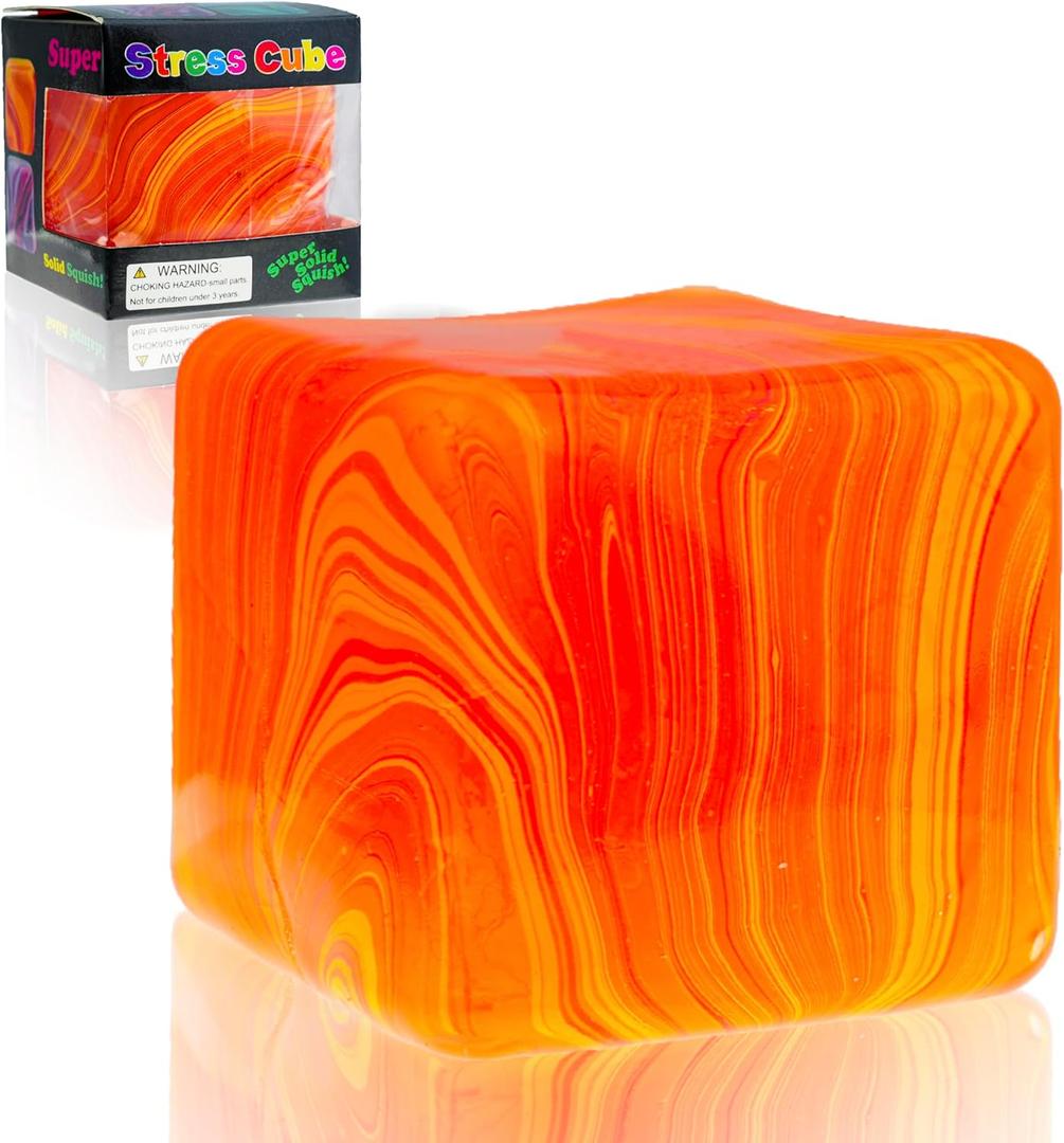 Squishy Stress Cube for Kids Adults, Slow Rising Stretchy Ice Cube Sugar Balls Squeeze Toys for Boys Girls, Sensory Fidget Toys Stress Balls Anxiety Relief for Autism, Ideal Gifts, Ages 3+