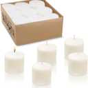 8 Hour Ivory Votive Candles for Weddings Party Spa & Emergency, Set of 9 Unscented Bulk Candles for Restaurants & Home Decoration, 1.25 Inch, 9 Pack