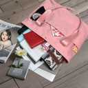 Foldable Travel Duffle Bag for Women, Gym Tote With Zipper Top Handle Handbag Large Shoulder Bag (Pink)